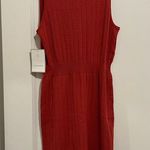 Calligraphie Rust Orange Pointelle Knit Scallop Trim Sleeveless Sweater Dress M Size M Photo 3