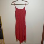 My Michelle Vintage  Rose Midi Slip Dress Beaded Straps Scarf Hem Fairy Whimsical Photo 11