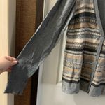 Foxcroft  Grey/Tan Striped V Neck Button cardigan Photo 5