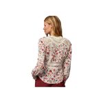 Anthropologie  Floral Lace Blouse 6 – Puff Sleeve Boho Romantic Cottagecore Top Photo 1