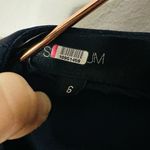 SID NEIGUM Women's Navy Blue Satin Draped Plunge Sleeveless Gown Size 6 Photo 6