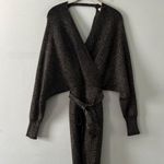 Gianni Bini NWT Alston Metallic Gold Black Sweater Dress Photo 2