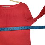 Stephanie Andrews Coral Ribbed 100% Silk Boat Neck Sweater Classic Staple Sz 4P Red Photo 3