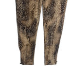 Lauren Ralph Lauren Pants Womens 4P Brown Snake Print Cotton Petite Zipper Hem Photo 2