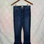 MOTHER‎ The Cha Cha Raw Cut Flared Ankle Jeans Size 26 in Girl Crush Blue Photo 9
