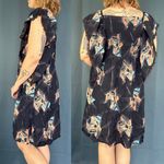 Vintage 70s Angel Sleeve Shirred Babydoll Mini Dress Photo 3