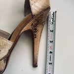 House of Harlow 1969 Laina Platform Pump Heels Natural Snakeskin Shoe Sz 7/eur37 Tan Photo 13