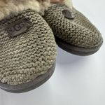 UGG  Slippers Womens Size 8 Knit Shearling Grey Green‎ Slip On Cozy Shoes Warm Photo 2