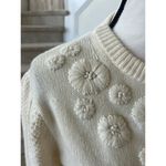 & Other Stories &Other Stories Cream White Knit Floral Embroidered Crewneck Sweater Photo 1