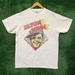 Elton John white T-shirt, size large Photo 0