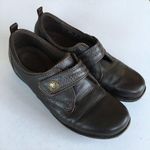 Clarks Collection Brown Leather Loafers Adjustable Strap Slip On Shoes S… Photo 0