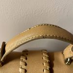 Francesca's Tan Whipstitch Trim Faux Leather Backpack GUC Brown Photo 2