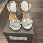 Loft NIB  Metallic Silver Block Heel Sandals Sz 7.5 Photo 1