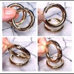 UNOAERRE 14KT DESIGNER X-LG HOOPS ~ BUTTERY RICH SOLID LUSTROUS YELLOW GOLD EARRINGS Photo 5