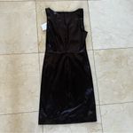 Theory  NWT Dark Brown Pleather Midi Dress Sz 6 Photo 5
