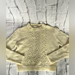 Woven Heart  creme cable knit sweater new size medium Photo 2