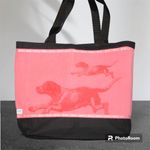 Doggy Beach Bag Black Canvas with Coral Running Dog motif NEW Photo 10