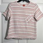 Lou & grey  Women's White and Orange Cross Stitch Boxy Blouse - Size XS Photo 0