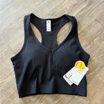 90 DEGREE by reflex vortex rib cropped sport bra 🌷 Black Photo 2