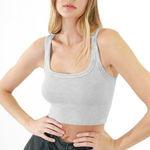 NIKIBIKI  Vintage Cool Grey Cropped Chevron Tank One Size Photo 0