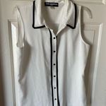 Karl Lagerfeld  Paris white button down sleeveless top Photo 0