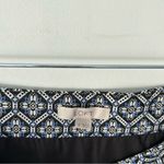 Loft |Black, Blue and White Geometric A-Line Skirt sz 8 Photo 4