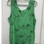 VTG Carolyn Strauss 2 Piece Skirt Set 1X Green Floral Liquid Knit Tropical Size XL Photo 4