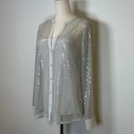 White House | Black Market Sheer Sequin Button-Down Blouse & Cami Women’s Small Photo 2