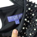 Vivienne Tam Black Dress W/Pearl and Bead Embellishments Mary Jane Collar M Photo 6