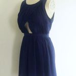 Pleated Cutout Open Back Formal Dress Blue Photo 1