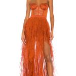 For Love & Lemons  Bustier Ruffle Tiered Gown in Rust Photo 0