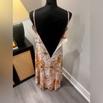 Amalie Floral Print Linen Blend Tea Length Dress Resort Wear Size 6 Orange Photo 4