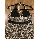 Kay Unger  Halter Plunge Neck silk lace Maxi Dress gown Black gold Whimsigoth 6 Photo 8