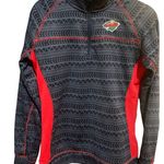 Colosseum  MINNESOTA WILD Poly Fleece 1/4 zip Pullover sweatshirt L Photo 2