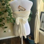 Nasty Gal White Crinkle Bandeau Tie Front Cover Up Top | 4 Photo 3