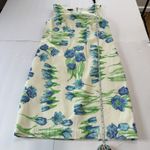 Talbots Colorful Floral Textured Cotton Sleeveless Shift Dress Size 8 Pockets Photo 6