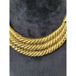 Womens Gold Tone Twisted Rope Statement Necklace With Lobster Clasp Lock Jewelry Photo 2