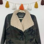 Anthropologie Marrakech Sherpa Collar Green Camo Moto Jacket Size Small Photo 3