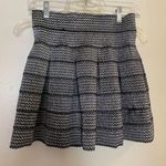 Sans Souci Heavy Womens Mini Skirt M Medium Black Silver Wavy Print Waist 28 30” Photo 0