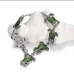 Green Turtle Silver Plated Bracelet‎ Photo 4