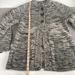 Vintage Heather Black Beige White Blouson Sleeve Mockneck Cardigan Photo 7