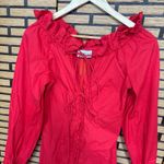 LIONESS Red Lace Up Dress Size Medium Photo 3