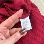 After Market  Red Burgundy Pleated Midi Skirt Side Slits Size Small Photo 7