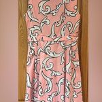 Moschino Boutique  Pink & White Printed Cotton Poplin Belted A-Line Dress Size 12 Photo 7