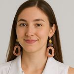 Boutique Genesis: One Designs Suede Leather Layered Dangle Earrings Pink Gold Photo 0