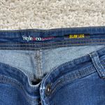 Style & Co Style Co Denim Slim Leg Jeans Blue Wash Distressed Knee Womens 16W Photo 4