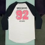 Skechers  Womens 3/4 Long Sleeve Crewneck Cotton Blend Baseball Tee Shirt XS Photo 4