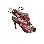 Betsey Johnson Rexie Rose Print Floral Lace Back Heels Size 8 Photo 8