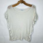 IRO  White Sheer Flutter Ruffle Sweater Sz XS Photo 0