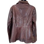 Guess Vintage Chocolate Brown Fitted Leather Jacket Photo 14